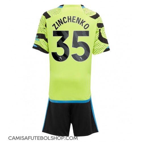 Camisa de time de futebol Arsenal Oleksandr Zinchenko #35 Replicas 2º Equipamento Infantil 2023-24 Manga Curta (+ Calças curtas)
